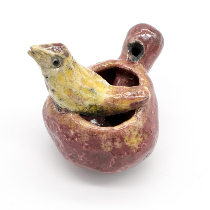 Fischietto ad acqua raku - immagine 4