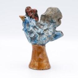 Gallo Raku azzurro